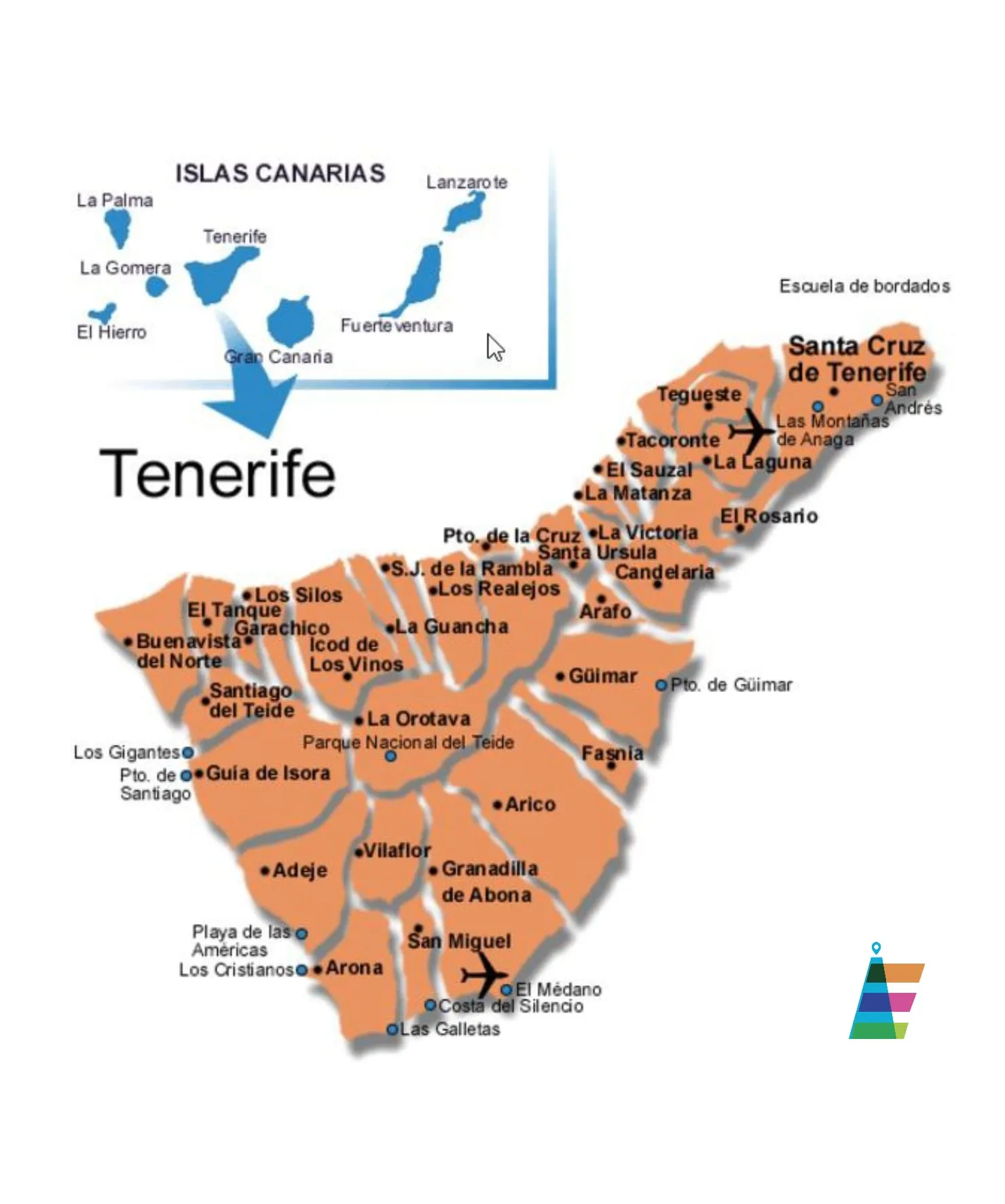 Mapa de Tenerife